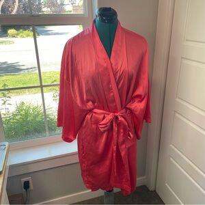 Victoria’s Secret Vintage Hot Pink Lightweight Robe Romantic Honeymoon Feminie
